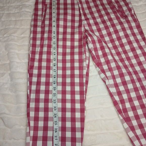 Time and Tru Pink Gingham Ankle Pants | Size 12 - Picture 6 of 10